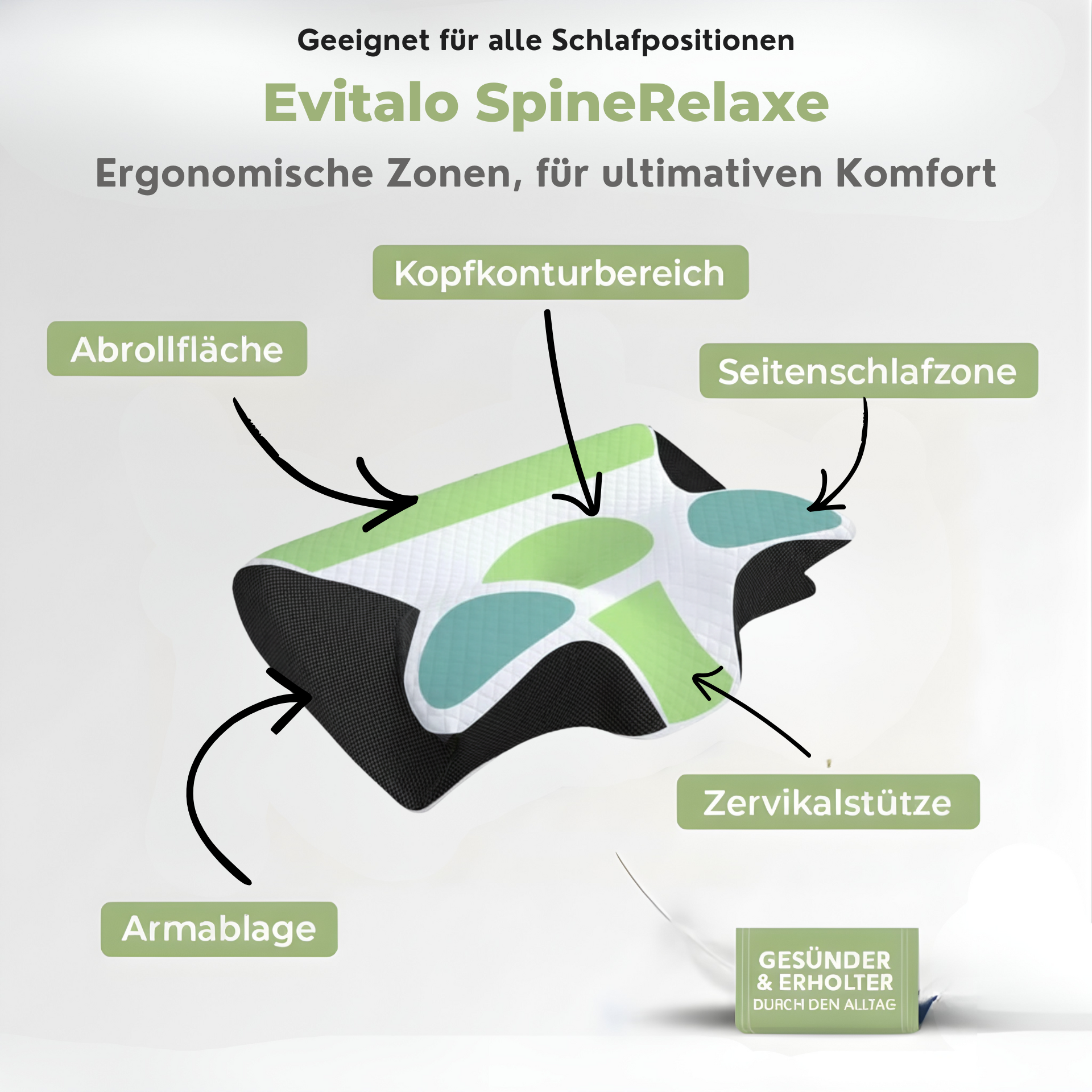 Evitalo SpineRelax | Das Kissen für erholsamen Schlaf